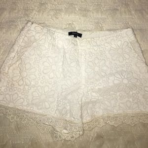White embroidered Boutique Shorts